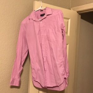 JCrew men’s dress shirt pink and white